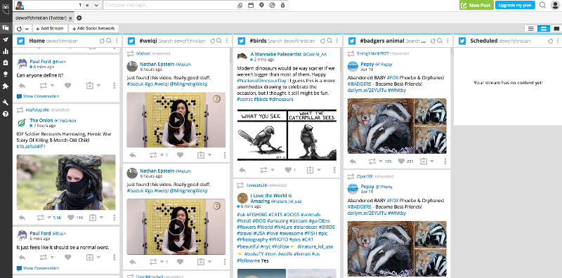 My HootSuite dashboard