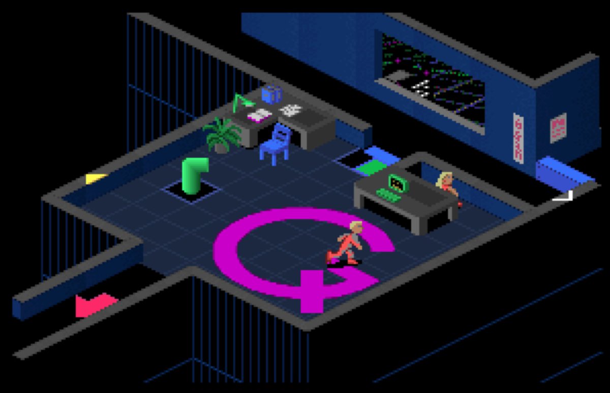 A screenshot from D/Generation on the Amiga